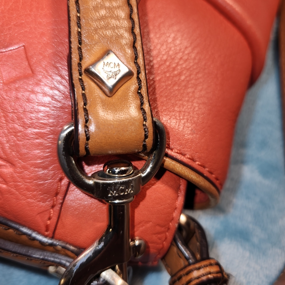MCM Authentic Leather Crossbody Satchel - Picture 9 of 16